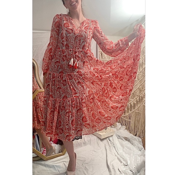 Anthropologie Talulah Tiered Midi Dress - Picture 9 of 10